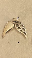 Angel Wings Heart Shape Feather Charm Pendant .