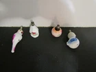 vtg Milk Glass Figural Christmas Light Bulbs Parrot, Lantern, Bird UNTESTED