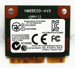 Realtek RTL8188EE ~ 802.11bgn Mini PCIe WiFi WLAN Adapter ~ HP P/N 709505-001