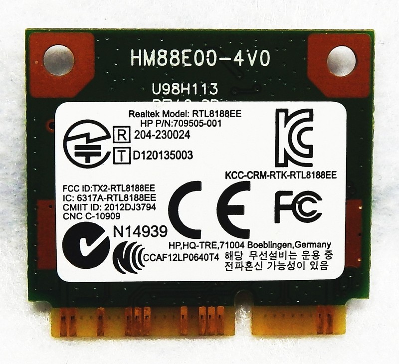 Realtek RTL8188EE ~ 802.11bgn Mini PCIe WiFi WLAN Adapter ~ HP P/N 709505-001