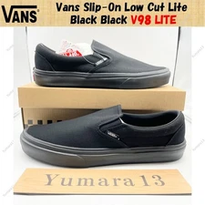 Vans Slip-On Low Cut Lite Black Black V98 LITE Men's Size