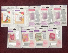 Lot 9 Crafters Companion Gemini Die Stamp Floral Birthday Love Cake Heart Thanks