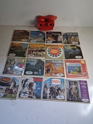 View-Master Lot of 16 Reel Packets, 3 Reels Per Pack, And A View-Master.