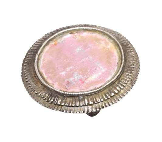 Antique Adjustable Tribal Ring Old Silver Glass Temple Handmade Ethnic Jewelry