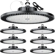 THELUX 6Pack Super Bright 200W LED High Bay Light with 30000Lm 5000K,100V-277V,5