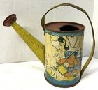 Vintage Ohio Art Tin Litho Toy Metal Child’s Watering Can Dutch Boy & Girl