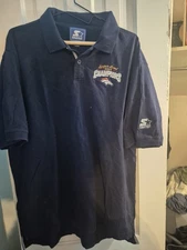 Vintage 1998 Denver Broncos Super Bowl XXXII Champions Starter Polo Shirt SizeXL