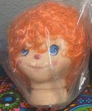 Vintage Fibre Craft Sockins Doll Head Orange Hair