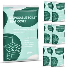 KISEER 60 Pcs Disposable Flushable Paper Toilet Seat Covers Travel Supplies Esse