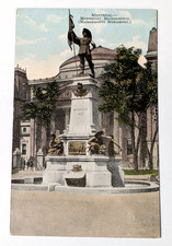MONTREAL MONUMENT MAISONNEUVE CANADA VINTAGE POSTCARD CANADIAN STATUE RETRO