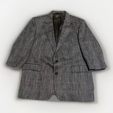 Vintage Cricketeer Jacket Mens 46 Gray Wool Tweed Blazer Coat Academia Professor