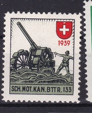 Schweiz. Soldatenmarke. 1939. Sch.-Mot.-Kanonen-Batterie 133, postfrisch