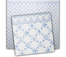 Papier Peint Carreaux Delft Melody Jane Bleu & Blanc 1:12, PP117