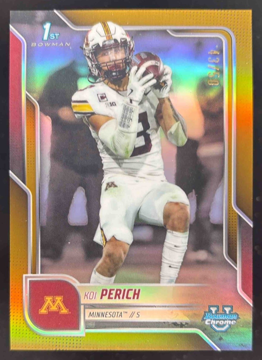 2025 Bowman Chrome University Koi Perich Prospects Gold Refractor /50 #116