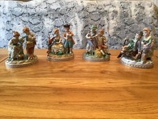 Vintage Dresden Four Seasons Figurines Full Set - RARE 