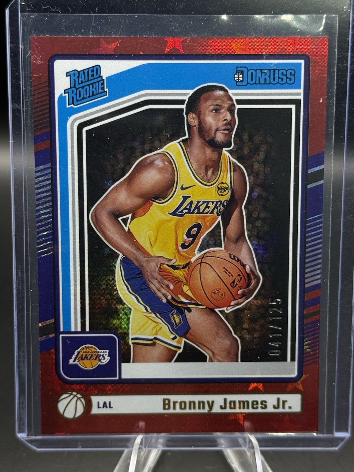 2024-25 Panini Donruss Rated Rookie Bronny James #243 Intl Red Stars /125