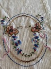 VTG Cotton Linen Table Runner With Floral Embroidery Butterflies  Trim 38” X 14” — photo 2