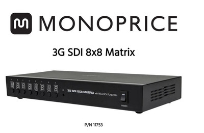 Monoprice 3G SDI 8x8 Matrix Reclock Professional Broadcast Video Router