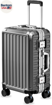 Carry on Luggage with Spinner Wheels, 8010S Aluminum Frame Zipperless Polycarbon