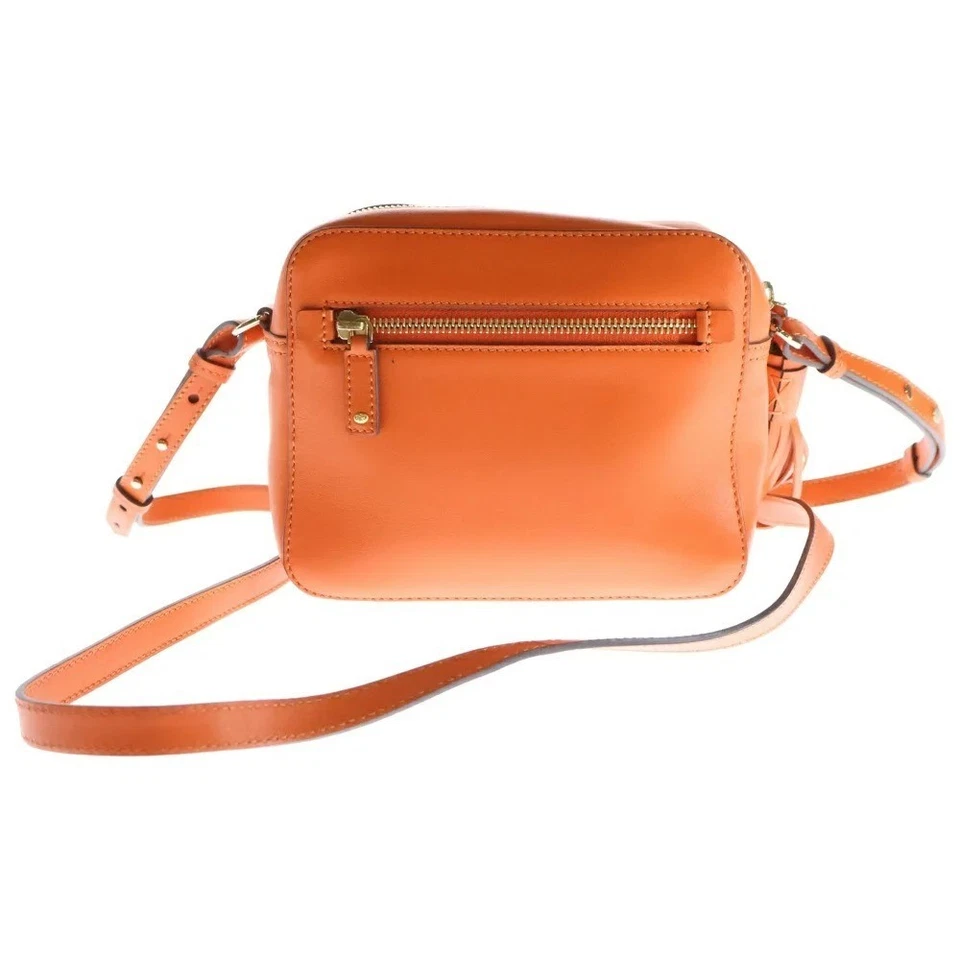 Bolso de Hombro Anya Hindmarch Diseño Smiley Cuero Naranja Exclusivo en Línea Foto 2 de 4