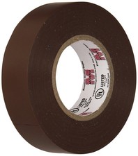 Morris 60060 Brown Vinyl Plastic Electrical Tape, 7 mil, PVC, 66' Length, 3/4...