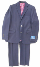 Boys T.O. Dark Navy Jacket  Pants Soft 2PC. Suit Husky Sizes 10 - 20