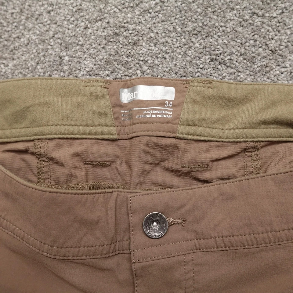 Marmot Convertible Hiking Pants Mens 34x29 Brown Zip Off Nylon Ankle Zippers - Image 2 of 4