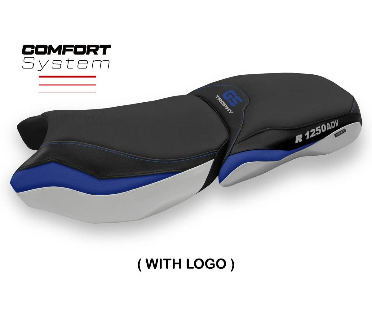 Seat cover Mapello Comfort Blue-White +logo Tpz comp BMW R 1250 GS ADV 2019 2026