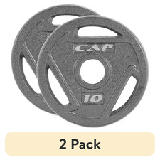 2 pack CAP Barbell, 10lb 2 inch Olympic Grip Weight Plate, Grey
