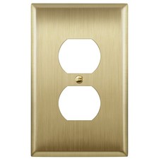 LIDER Duplex Receptacle Metal Wall Plate, Outlet Cover, Corrosion Resistant, ...