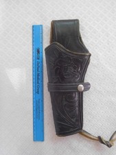 Black leather holster Unbranded Maybe Vintage Tooled Raised flower Design Left