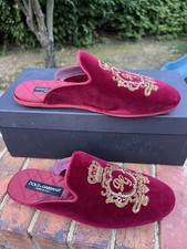 DOLCE & GABBANA LAUREL AND CROWN SLIP-ON BORDEAUX #8us $1195