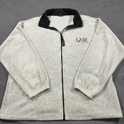 Beijing Olympics 2008 Fleece Jacket Size XL Grey Lightweight Full Zip