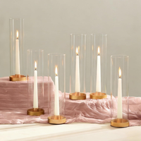 Nuptio Glaszylinder Kerzen KerzenstäNder Glas: 6Er Metall Kerzenhalter