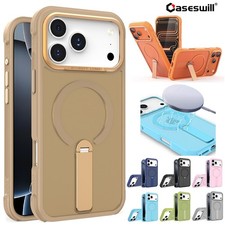 For iPhone Air 17 16 15 14 13 12 Pro Max Shockproof Magnetic Stand Case Cover