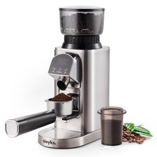 Olayks Conical Burr Coffee Grinder Electric with Electronic Timer, Anti-Static