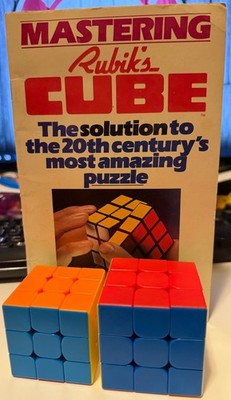 Rubik's Cube Lot of 2 Magic Twisty Cubes - Reg & Smaller & Solving The Cube Book