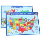 World Map with Countries Education Learning Posters Geography for