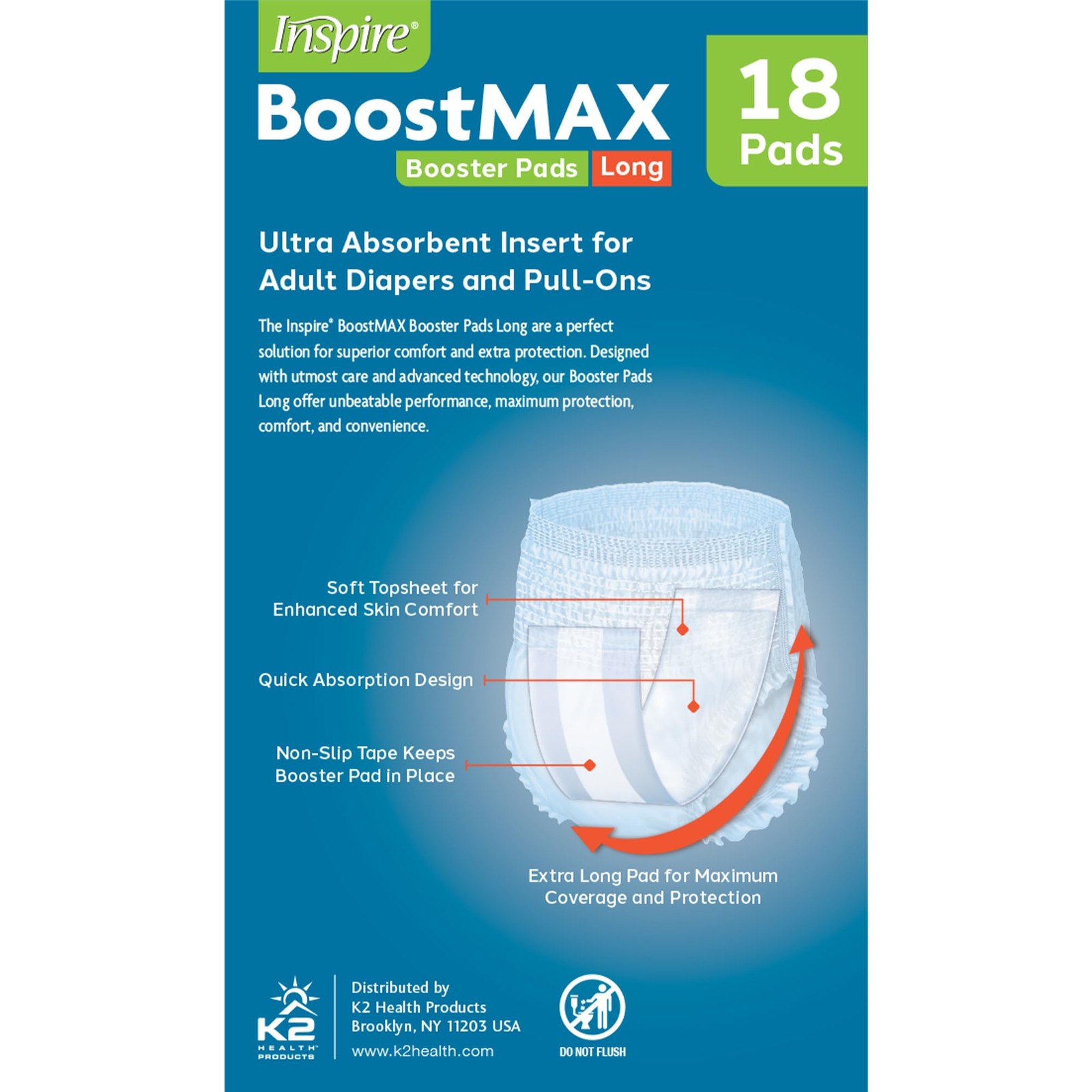 Incontinence Booster Pads Super Absorbent Extra Long | Pad Liner Women and Me...