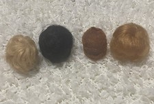 Vintage Lot Of 4 Doll Wigs Synthetic Hair Blonde Black Brown Auburn Multicolor