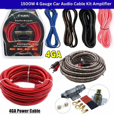 #ad #ad 2300W 4 Gauge Car Audio Cable Kit Amplifier Install Amp RCA Subwoofer Sub Wiring $12.99