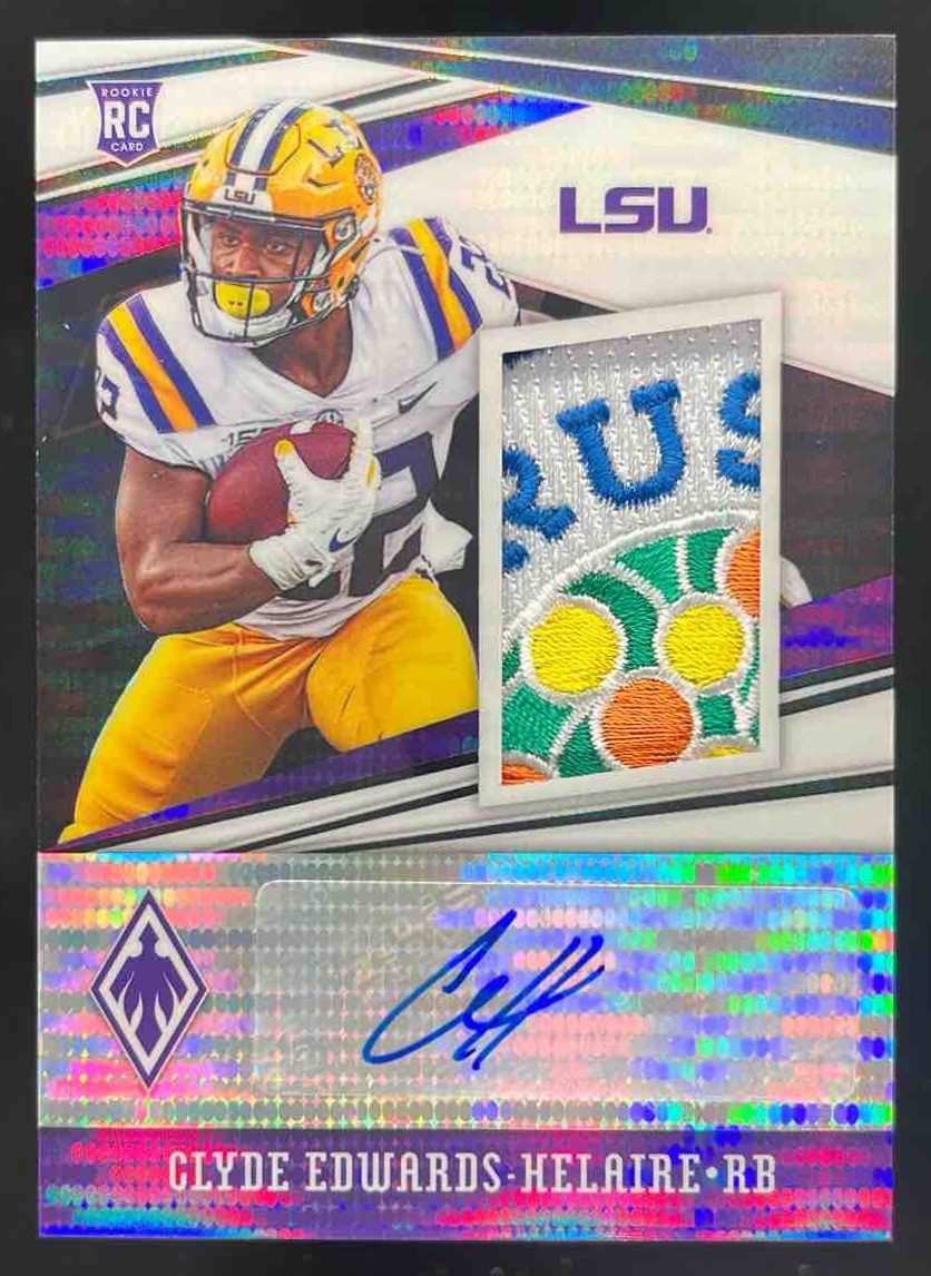 Clyde Edwards-Helaire Panini Chronicles Draft Picks Phoenix Patch Autographs #11 Base