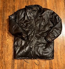 Vintage 90s Brown Eddie Bauer Goose Down Leather Jacket Women s Medium