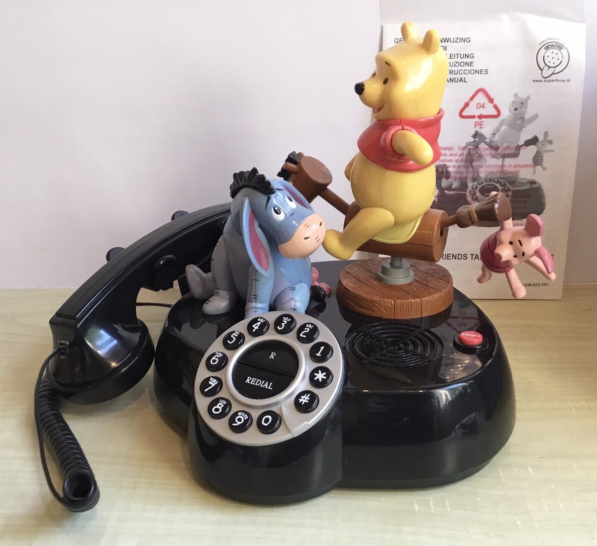 ぬいぐるみ WINNIE POOH ANIMATED TALKING TELEPHONE Disney Winnie The Pooh Piglet Eeyore Animated Talking