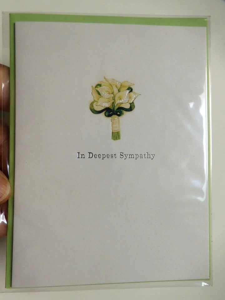 2 Papyrus Cards High Quality Calla Lilies IN DEEPEST SYMPATHY Thinking of You - Image 2 of 4