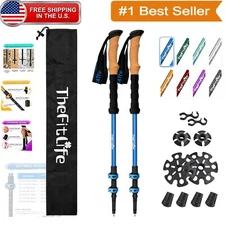 Ergonomic Lightweight trekking sticks - Collapsible Hiking Poles for Men & Women