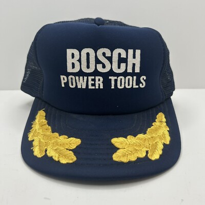 Vintage Bosch Tools Gold Leaf Scrambled Eggs Snapback Trucker Cap Hat
