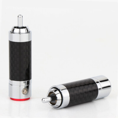 4x Stainless Steel Housing Copper Alloy Rhodium Plated HIFI Audio RCA Connector
