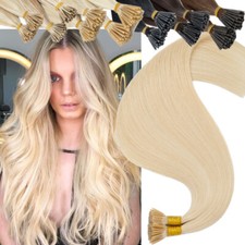 Pre Bonded Stick I Tip 100 Remy Human Hair Extensions Micro Ring Bead 16-22inch