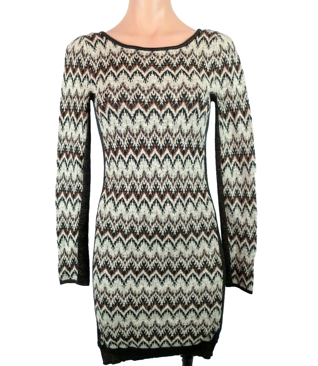 Free People Brown Sweater Tunic Bodycon Dress Chevron Stretchy Ribbed Glitter S | eBay Free People Brown Sweater Tunic Bodycon Dress Chevron Stretchy Ribbed Glitter S | eBay